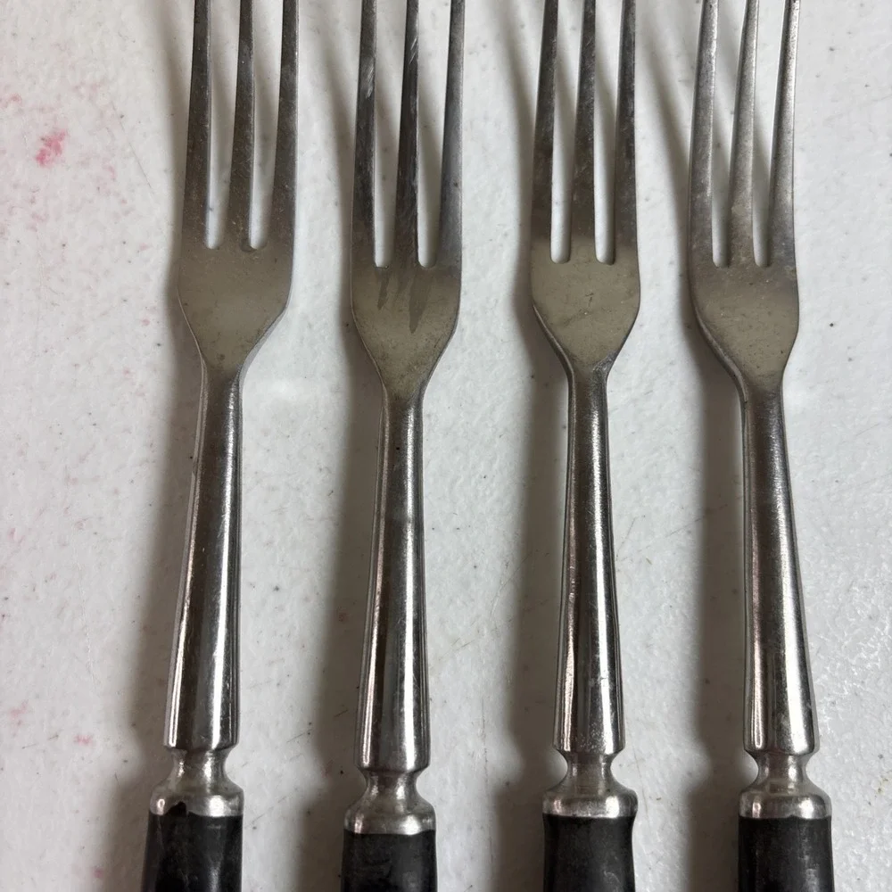 Vintage Nevco Fondue Cocktail Forks Bakelite Handles Stainless 9.25